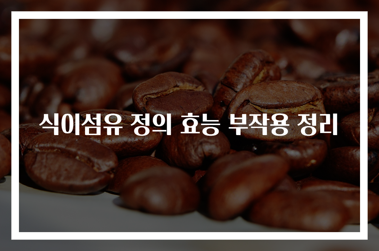 식이섬유 정의 효능 부작용 정리