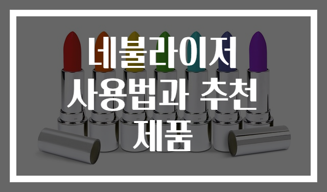 네불라이저 사용법과 추천 제품