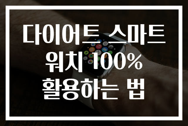 다이어트 스마트 워치 100% 활용하는 법