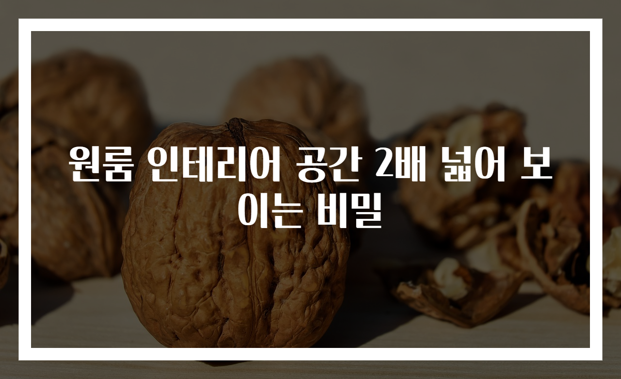 원룸 인테리어 공간 2배 넓어 보이는 비밀