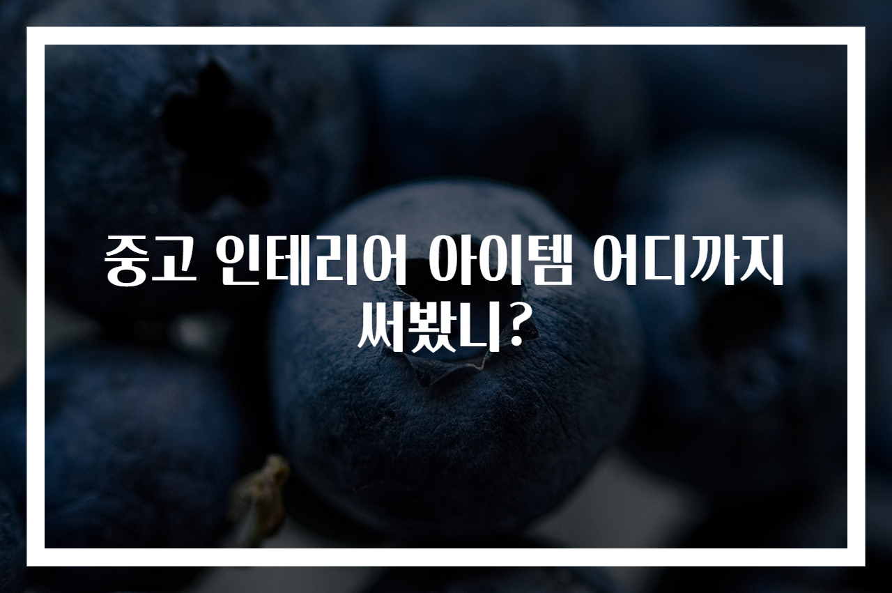 중고 인테리어 아이템 어디까지 써봤니?