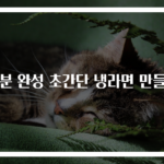 10분 완성 초간단 냉라면 만들기