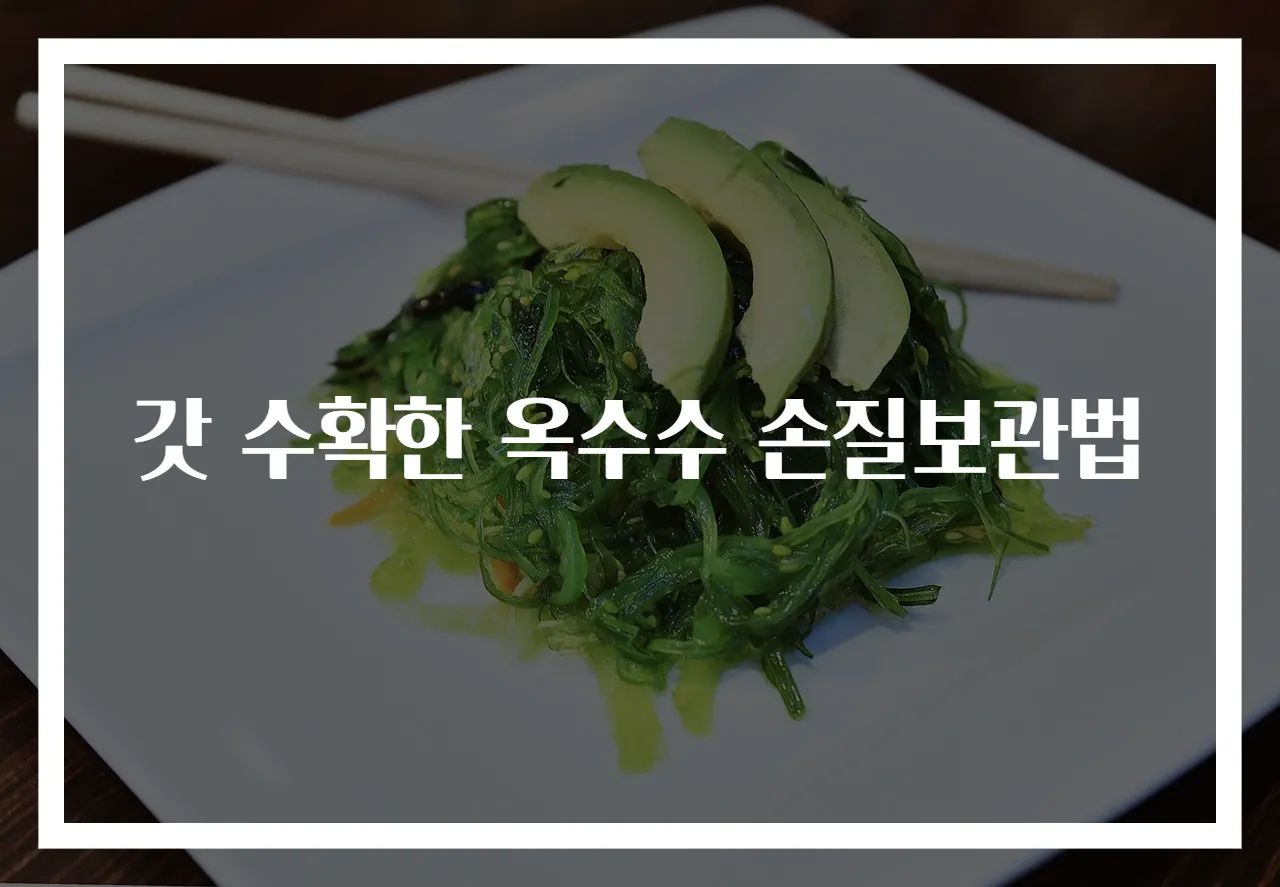 갓 수확한 옥수수 손질보관법