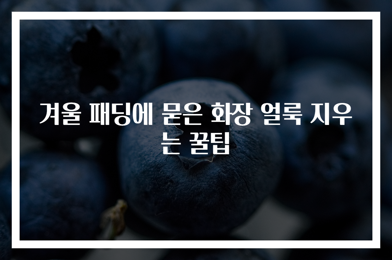 겨울 패딩에 묻은 화장 얼룩 지우는 꿀팁