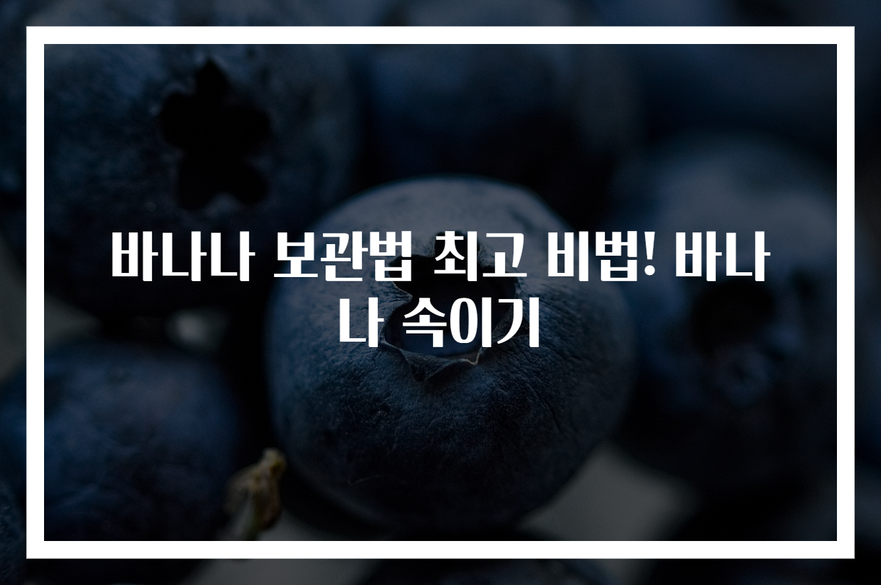 바나나 보관법 최고 비법! 바나나 속이기