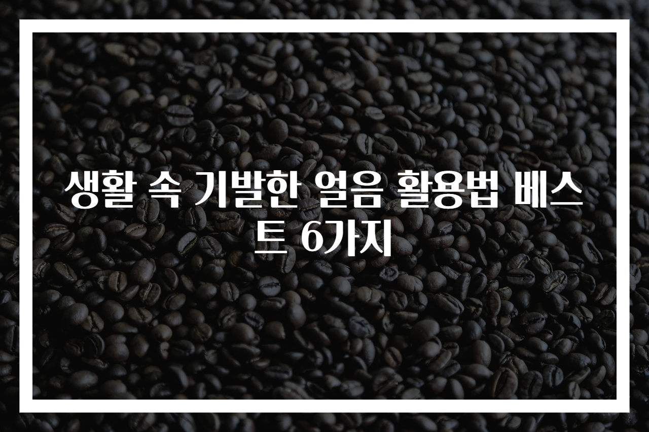 생활 속 기발한 얼음 활용법 베스트 6가지