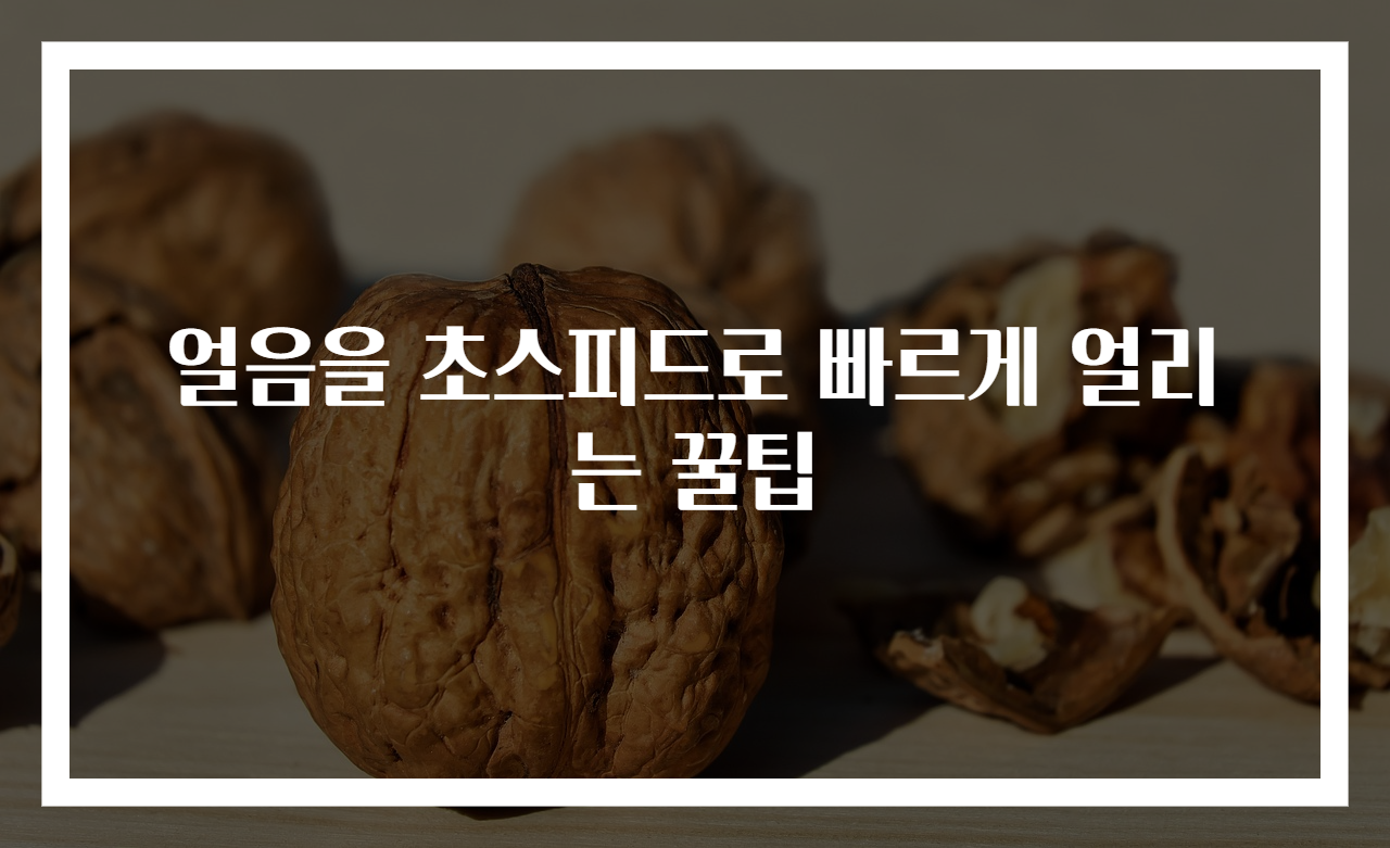 얼음을 초스피드로 빠르게 얼리는 꿀팁