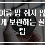 여름 밥 쉬지 않게 보관하는 꿀팁