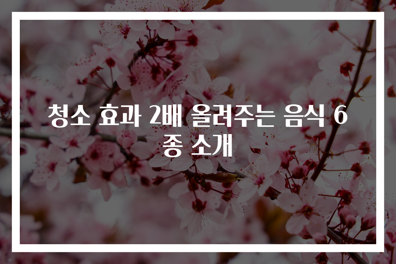청소 효과 2배 올려주는 음식 6종 소개