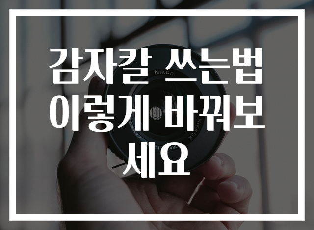 감자칼 쓰는법 이렇게 바꿔보세요