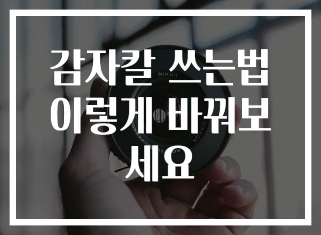 감자칼 쓰는법 이렇게 바꿔보세요
