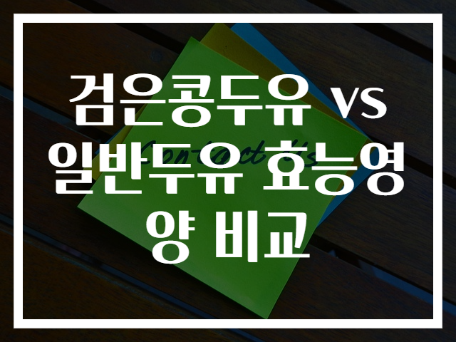검은콩두유 vs 일반두유 효능영양 비교