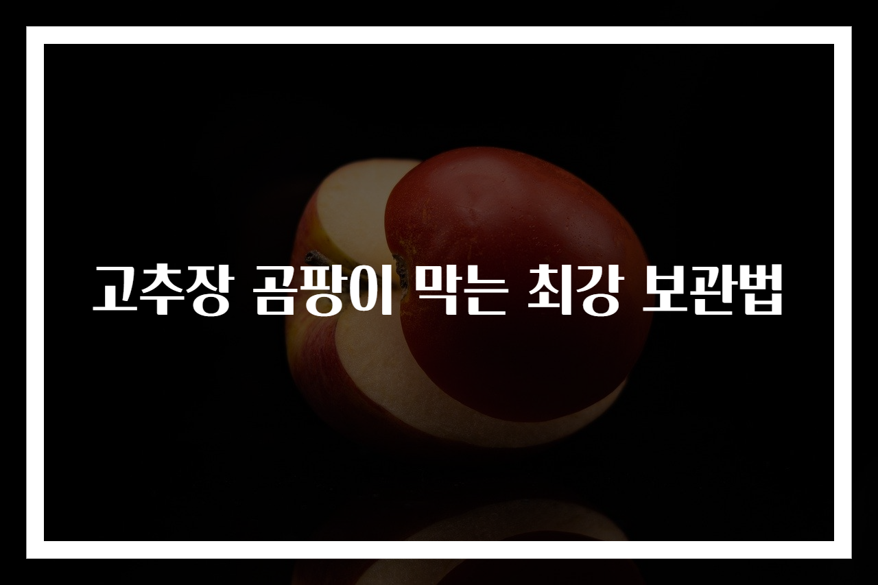 고추장 곰팡이 막는 최강 보관법