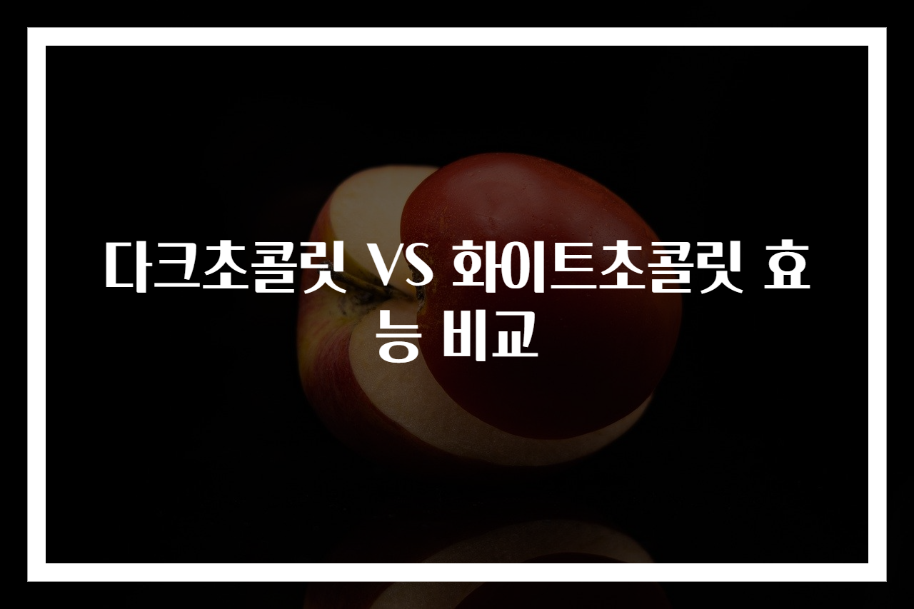 다크초콜릿 VS 화이트초콜릿 효능 비교