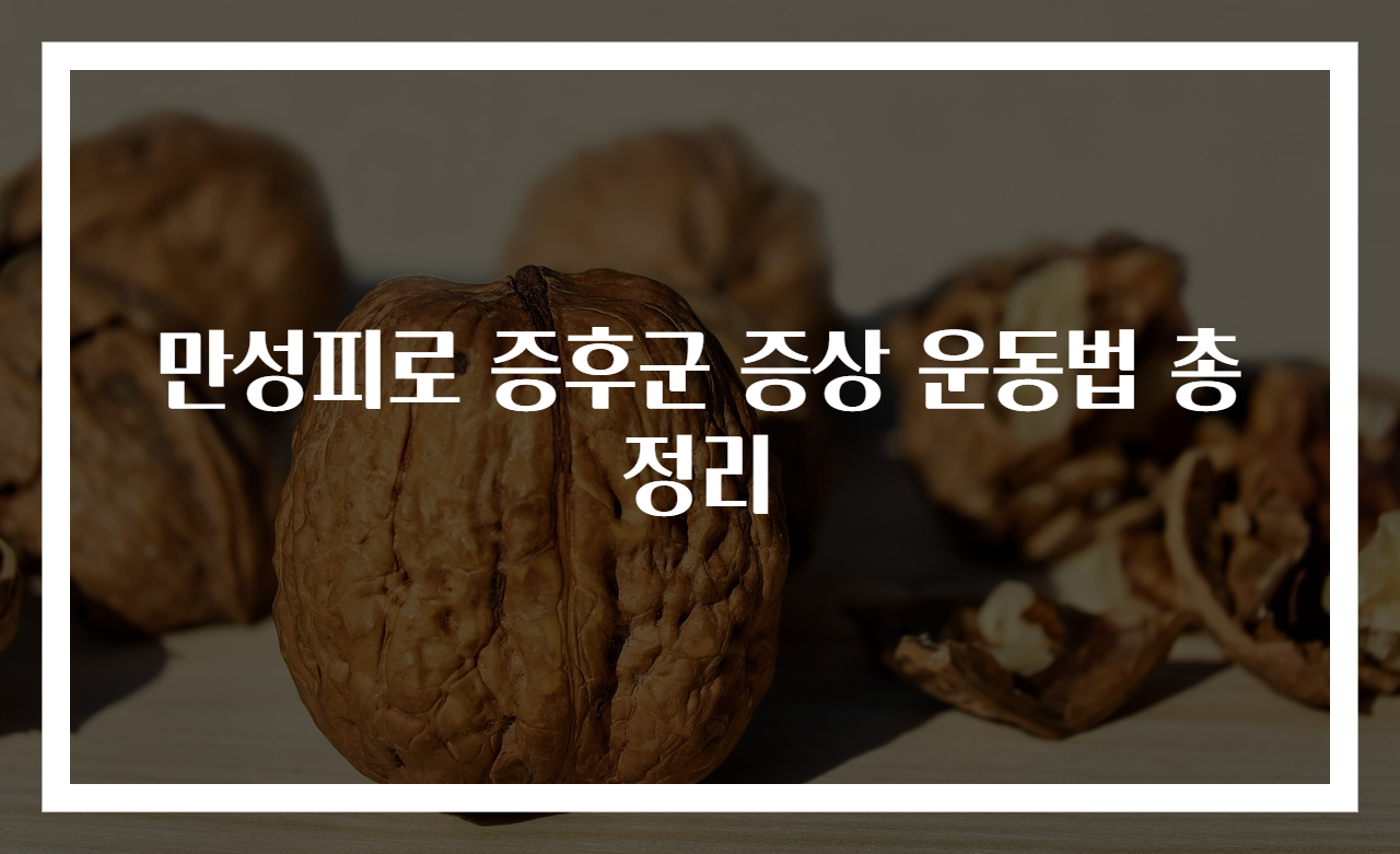 만성피로 증후군 증상 운동법 총정리