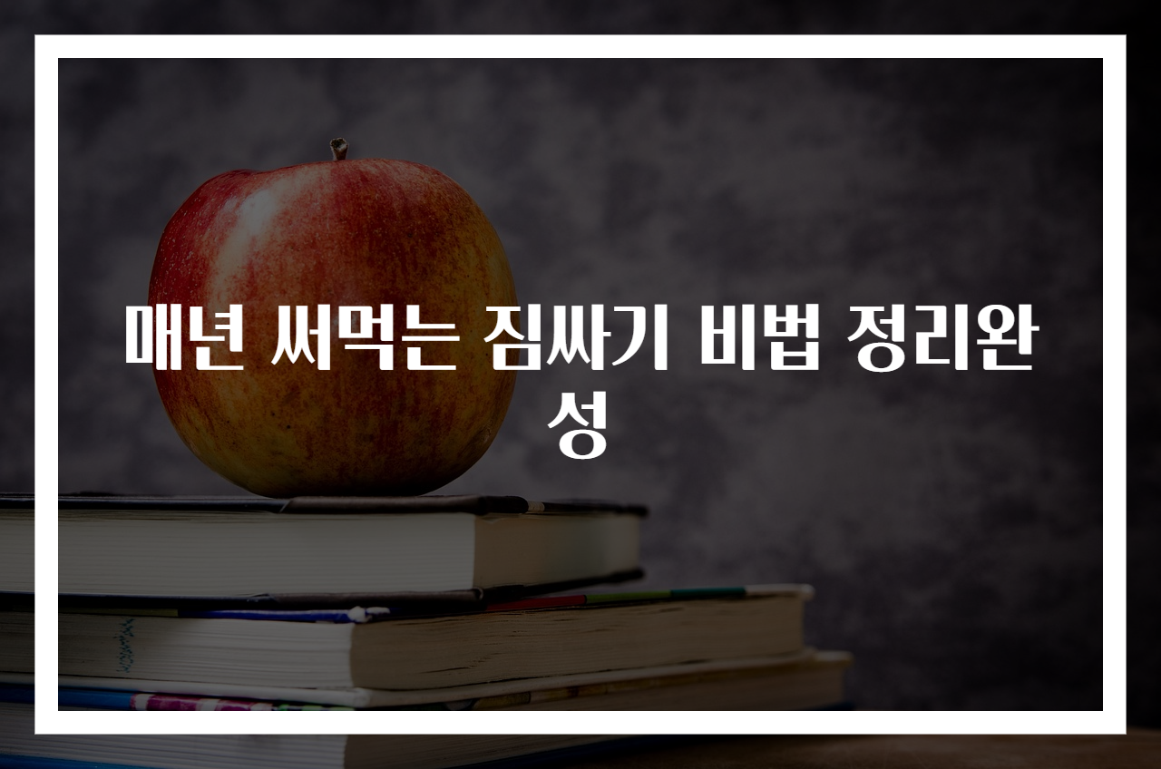 매년 써먹는 짐싸기 비법 정리완성