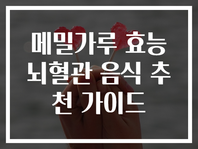 메밀가루 효능 뇌혈관 음식 추천 가이드
