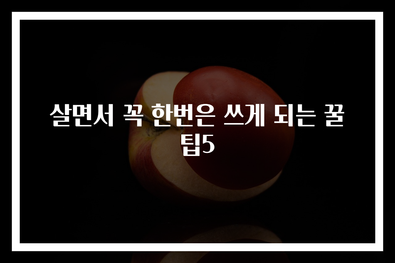 살면서 꼭 한번은 쓰게 되는 꿀팁5