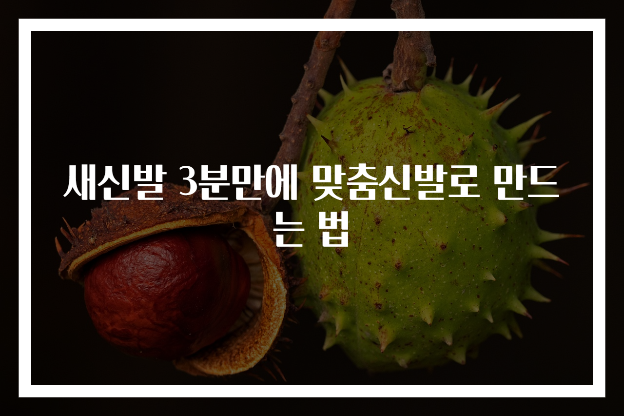 새신발 3분만에 맞춤신발로 만드는 법