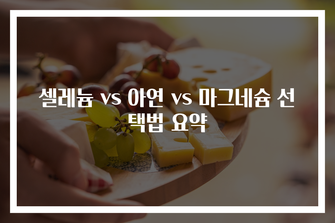 셀레늄 vs 아연 vs 마그네슘 선택법 요약