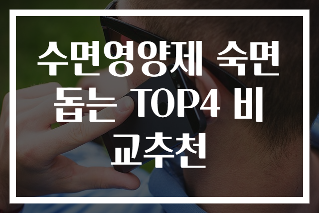 수면영양제 숙면 돕는 TOP4 비교추천