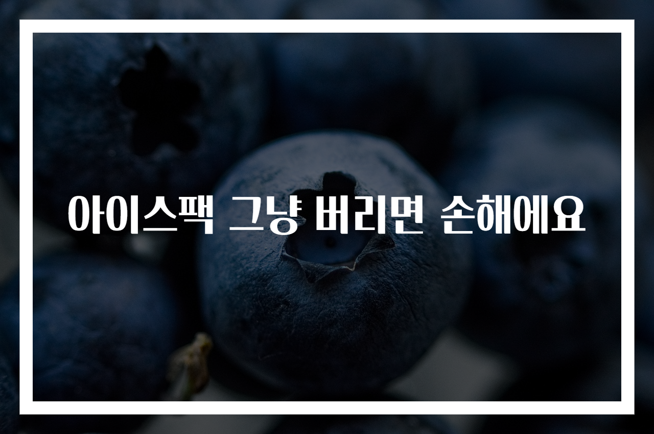 아이스팩 그냥 버리면 손해에요
