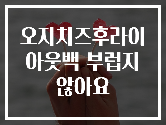 오지치즈후라이 아웃백 부럽지 않아요