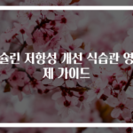인슐린 저항성 개선 식습관 영양제 가이드