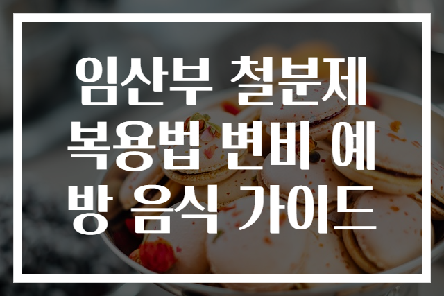 임산부 철분제 복용법 변비 예방 음식 가이드