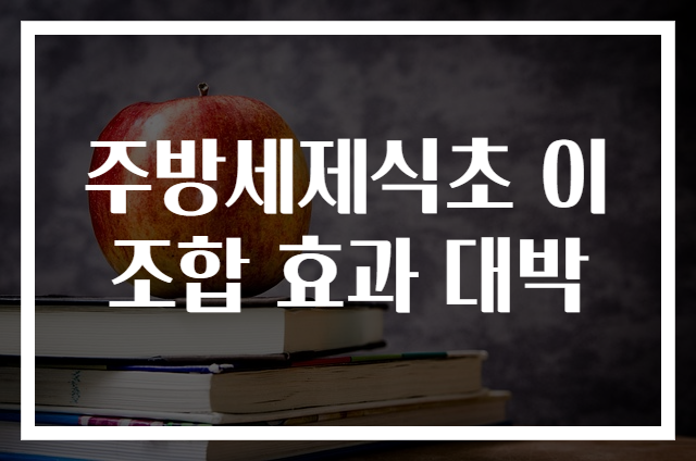 주방세제식초 이 조합 효과 대박