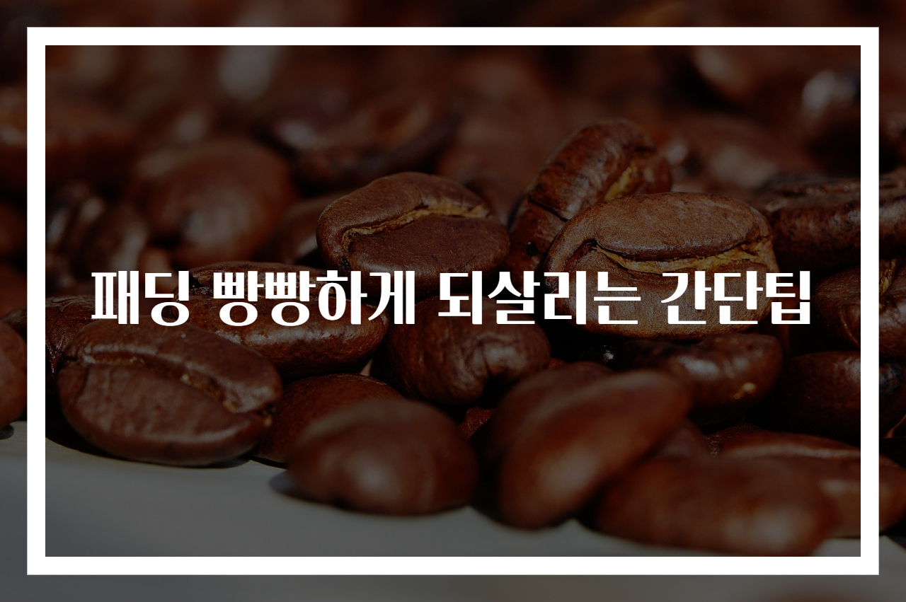 패딩 빵빵하게 되살리는 간단팁