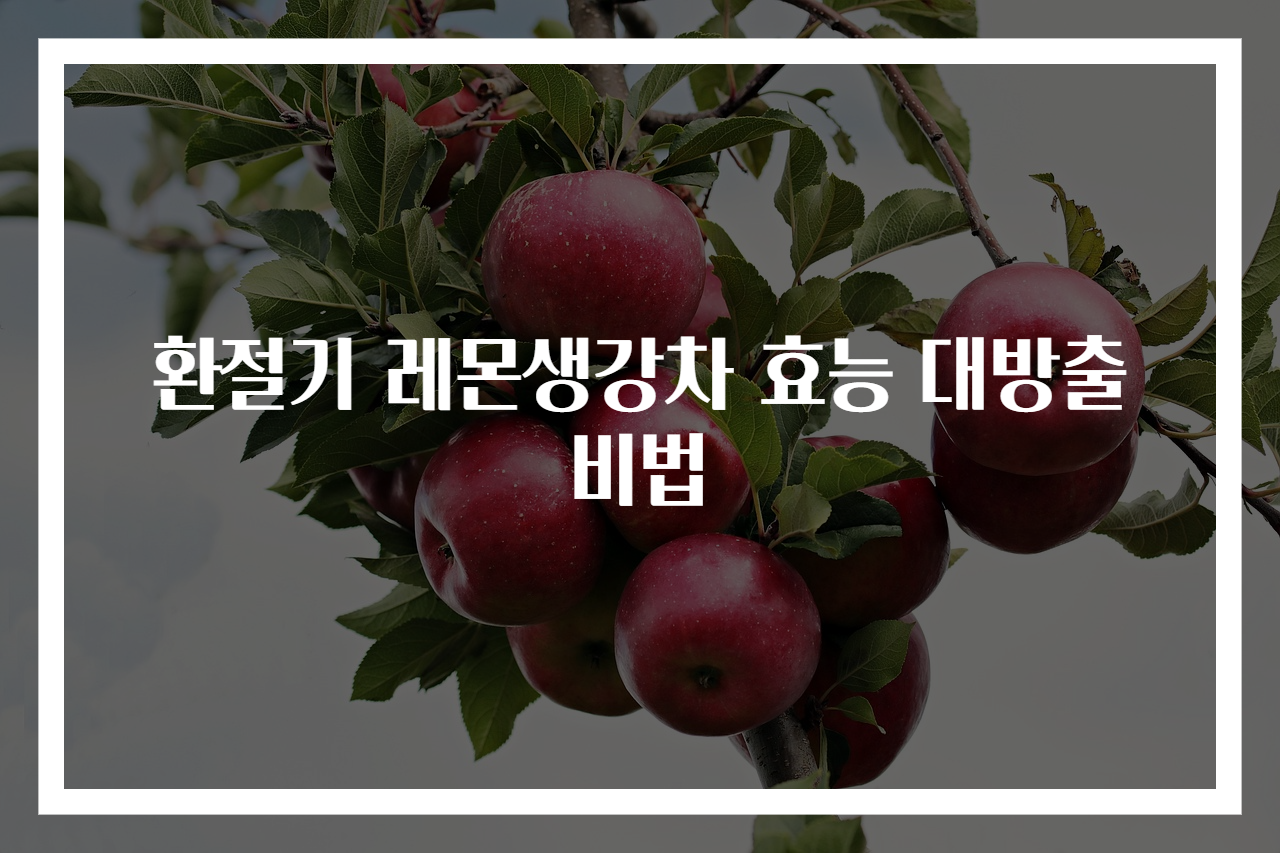 환절기 레몬생강차 효능 대방출 비법