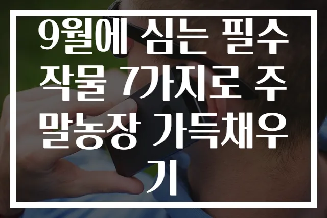 9월에 심는 필수 작물 7가지로 주말농장 가득채우기