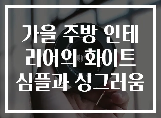 가을 주방 인테리어의 화이트심플과 싱그러움