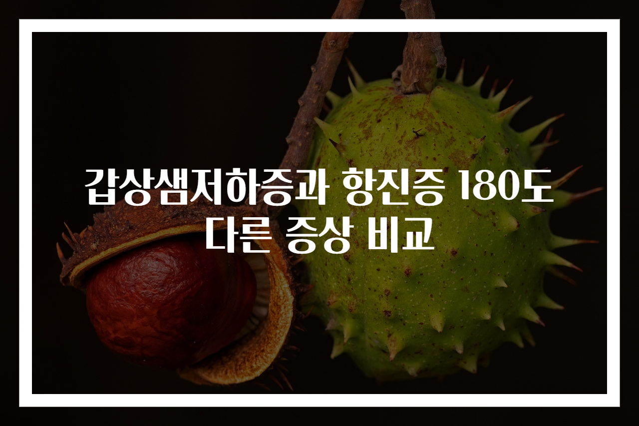 갑상샘저하증과 항진증 180도 다른 증상 비교