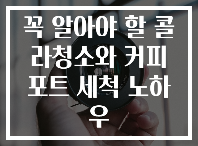 꼭 알아야 할 콜라청소와 커피포트 세척 노하우