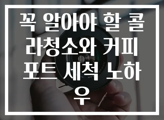 꼭 알아야 할 콜라청소와 커피포트 세척 노하우