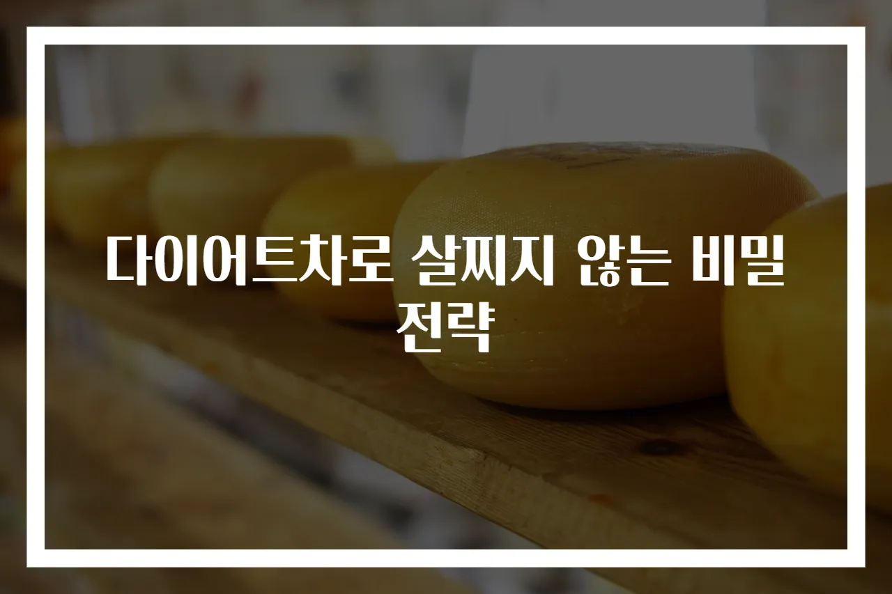 다이어트차로 살찌지 않는 비밀 전략