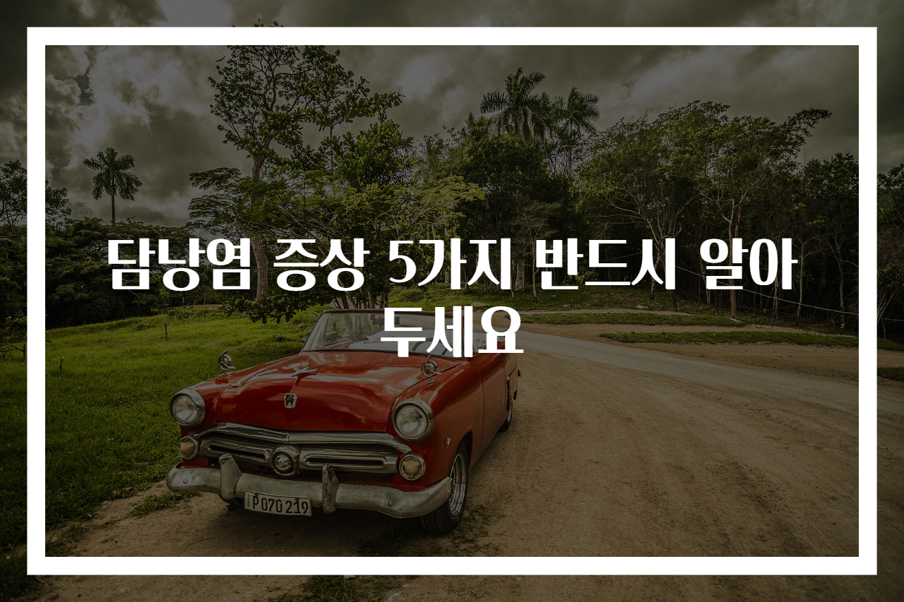 담낭염 증상 5가지 반드시 알아두세요
