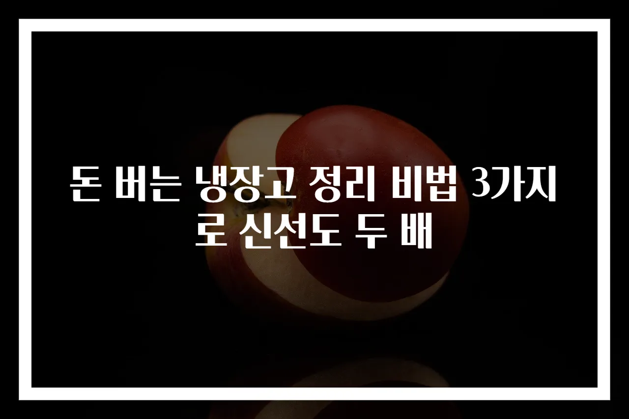 돈 버는 냉장고 정리 비법 3가지로 신선도 두 배