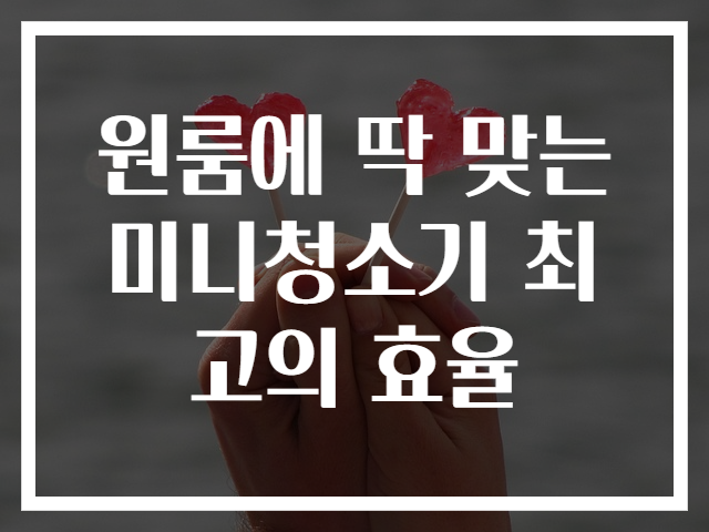 원룸에 딱 맞는 미니청소기 최고의 효율