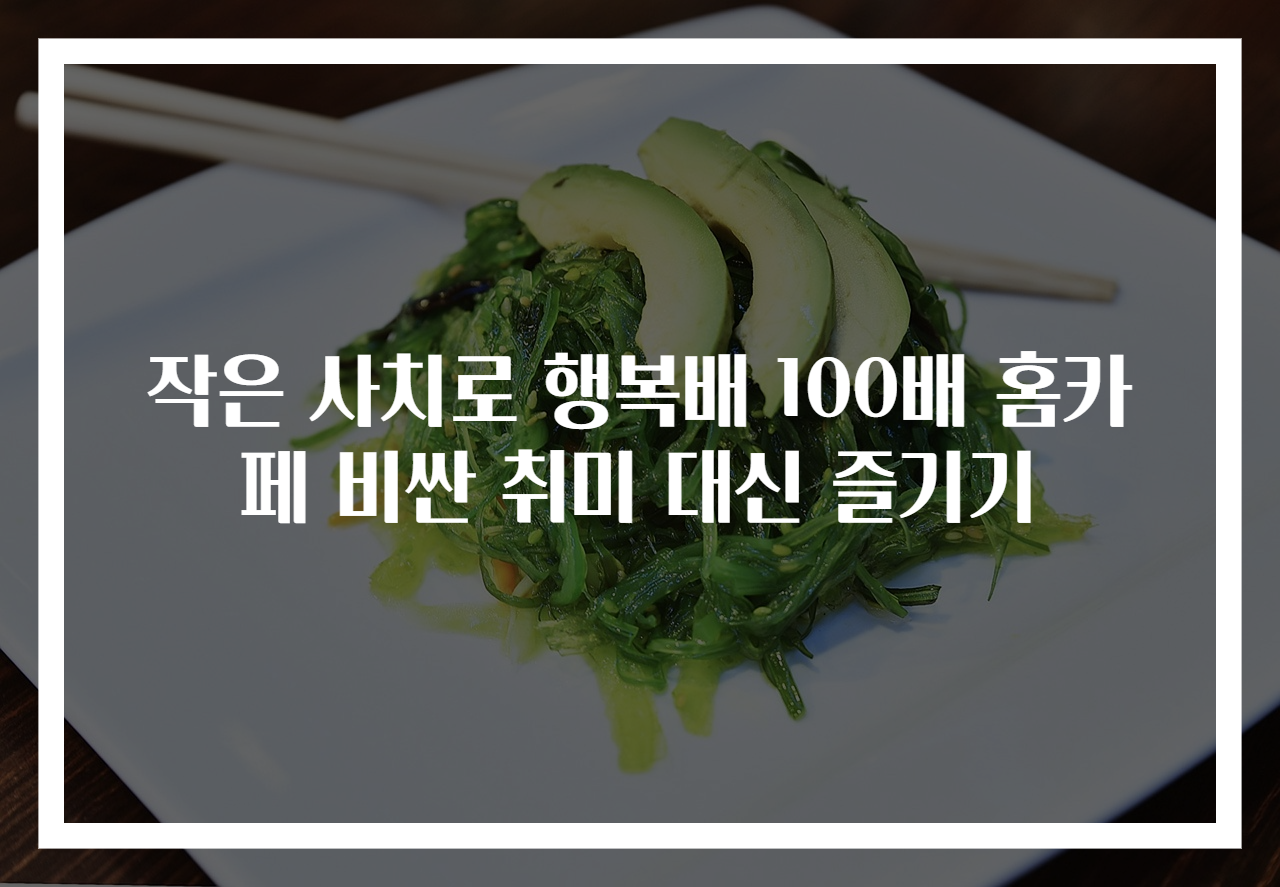 작은 사치로 행복배 100배 홈카페 비싼 취미 대신 즐기기
