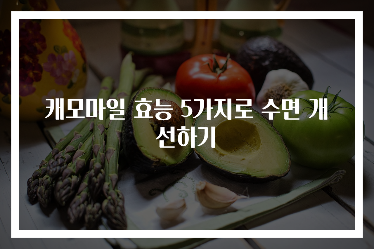 캐모마일 효능 5가지로 수면 개선하기