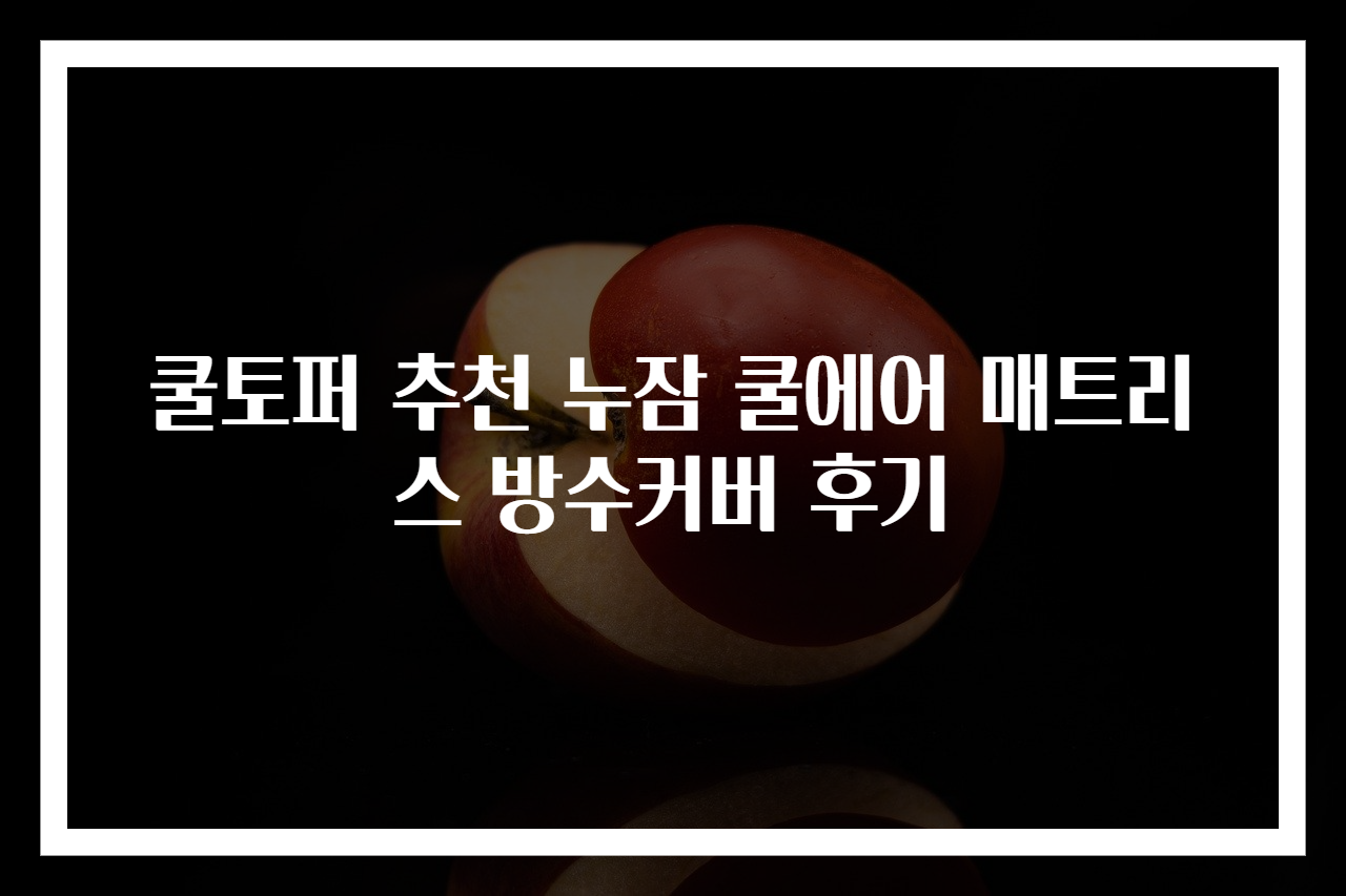 쿨토퍼 추천 누잠 쿨에어 매트리스 방수커버 후기