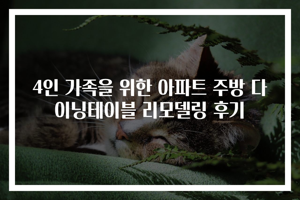 4인 가족을 위한 아파트 주방 다이닝테이블 리모델링 후기
