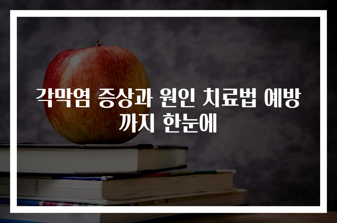 각막염 증상과 원인 치료법 예방까지 한눈에