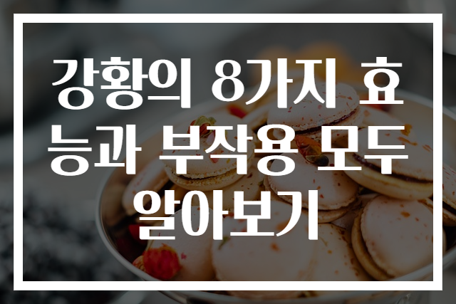 강황의 8가지 효능과 부작용 모두 알아보기
