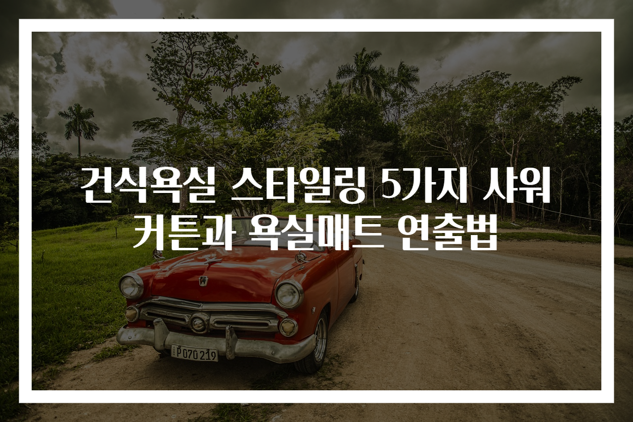 건식욕실 스타일링 5가지 샤워커튼과 욕실매트 연출법