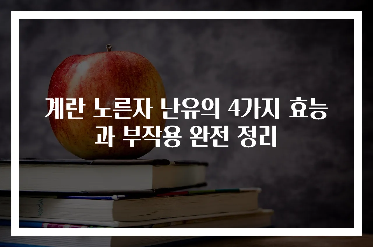 계란 노른자 난유의 4가지 효능과 부작용 완전 정리