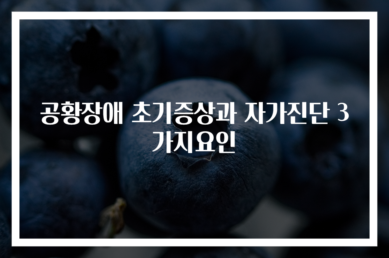 공황장애 초기증상과 자가진단 3가지요인